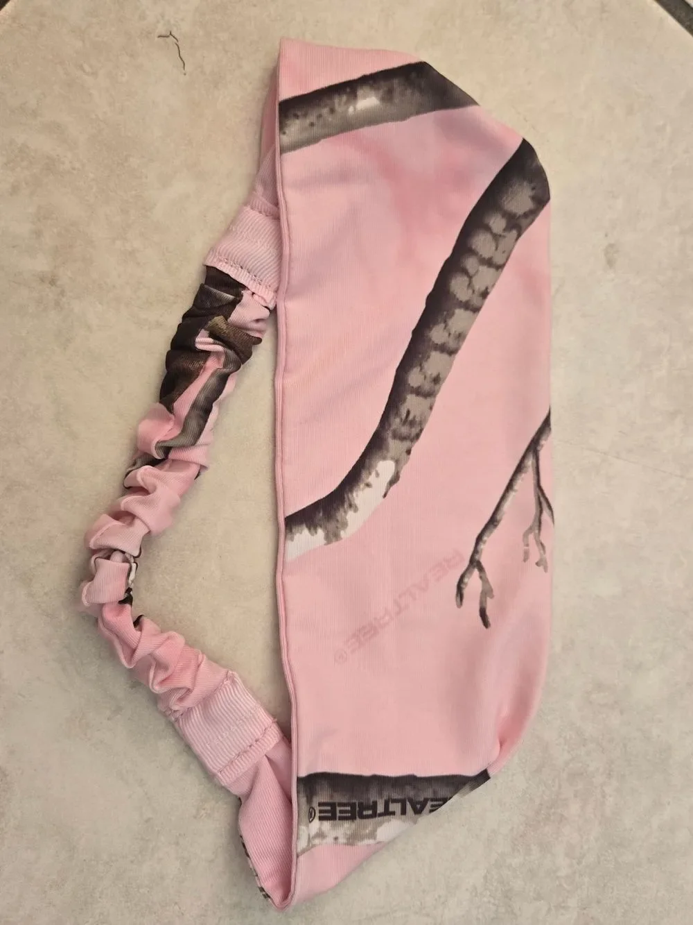 Realtree Pink Camouflage Scarf Headband with Branch Print